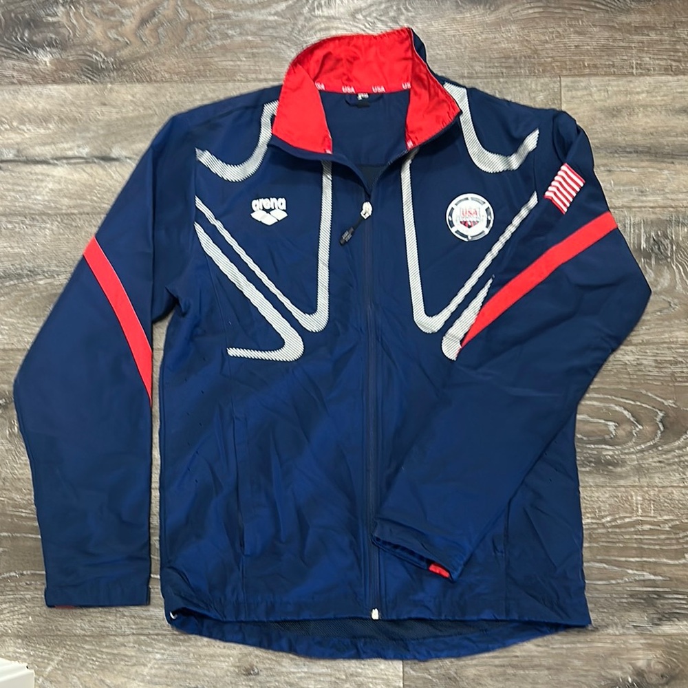 Barena Navy and Red Bomber Jacket
